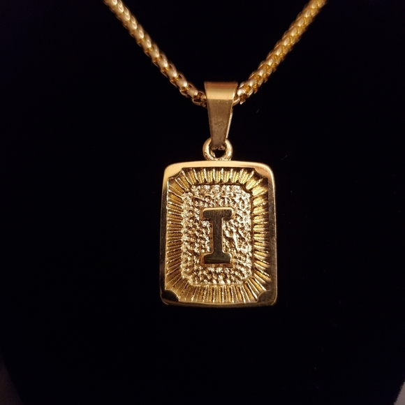 Jewelry - New Gold Plated Initial "I" Box Chain Necklace